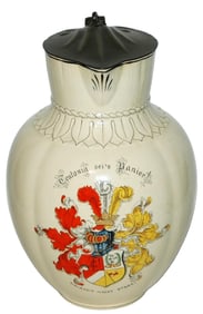 Rare Mettlach 2L Dueling Frat Student Shield Stein