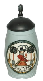 Mettlach Franz Ringer Man w Pilsner of Beer Stein