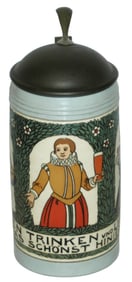 Mettlach Franz Ringer Stein w 3 Scenes