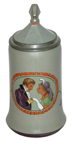 Mettlach Bavaria Loving Couple Quidenus Stein