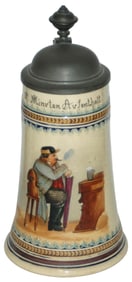 Cigar Smoker Drinking at a table Stein