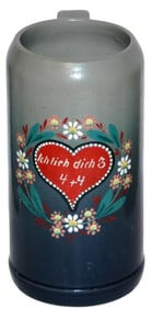 Mettlach 1L Bavaria Heart, Floral & Verse Stein