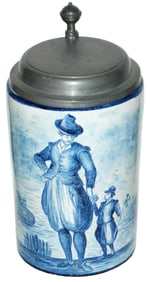 2L Faience Giant & Tiny Man at Seashore Stein
