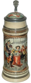 1-1/2L Knight & Landsknecht in Tavern Stein w Inly