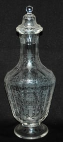 SET - 7 Detailed Lobmyer Florsl Decanter & Goblets