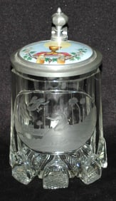 Wheel-Cut Angel & Jesusz Scene Stein w Inlay Lid