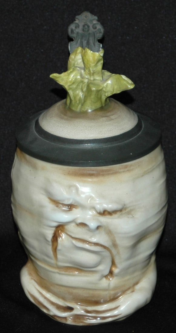 Sad Radish Schierholz Character Stein: Character Stein 1/2L Schierholz Porcelain. Sad radish. Mint.