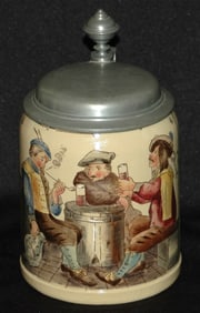 Mettlach Drinking Men PUG Stein