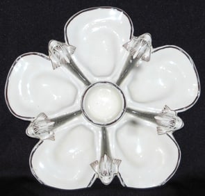 Wedgewood Oyster Plate Dolphin Design 5 Wells