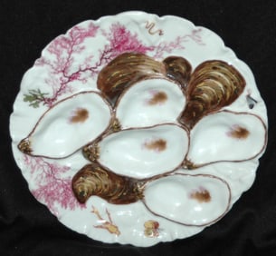 Haviland Lemoge Detailed Floral Oyster Plate