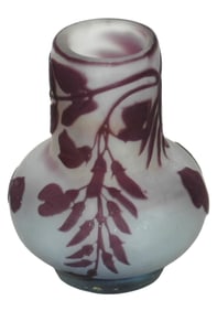 Galle Cameo Purple Floral Glass Cabinet Vase