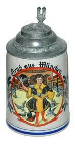 Souvenir Munich Child Stein w Hofbrauhaus Lid
