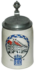 Franz Ringer Hofbrauhaus Stein and Relief Lid