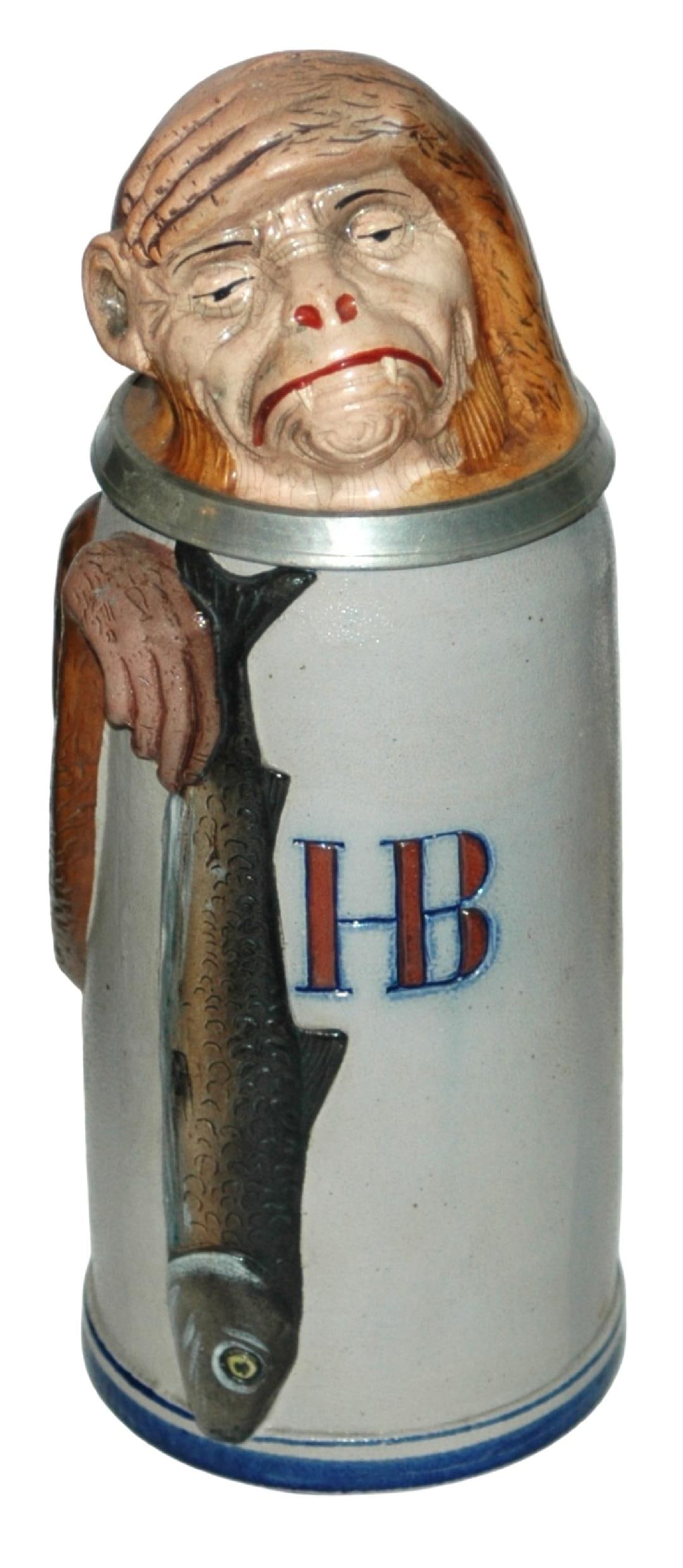 1L Monkey w Fish HB Character Stein (1 of 4)