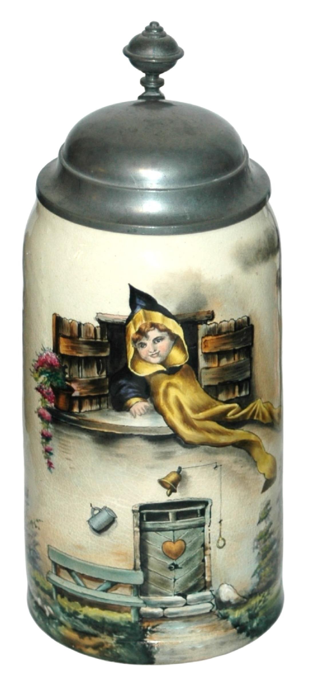 1L Munich Child Hangs Out Window Stein (1 of 4)