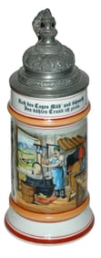 Occupational Cheese Maker Scene Porcelain Stein