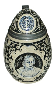 Egg w Christopher Columbus & Ship Character Stein