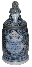 Standing Ram w Brewer Symbols Character Stein