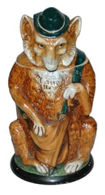 Travelling Fox w Alpine Hat Character Stein