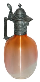 11" Threaded Body Glass Stein w Fancy Pewter