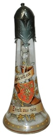Van Hauten Enamel Shield & Floral Glass Stein