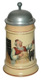 Mettlach Van Hauten Innkeeper w Black Cat Stein
