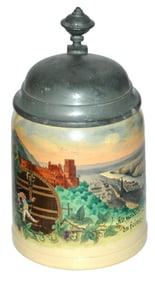 Mettlach Heidelberg Castle Perkeo & Barrel Stein