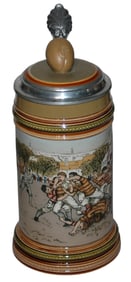 Mettlach 1st US Football Game Stein w3D Ball Inlay