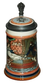 Mettlach Tannhauser & Venusburg Stein w Inlay