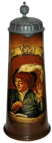 2L Mettlach Rookwood Musician w Hat Stein
