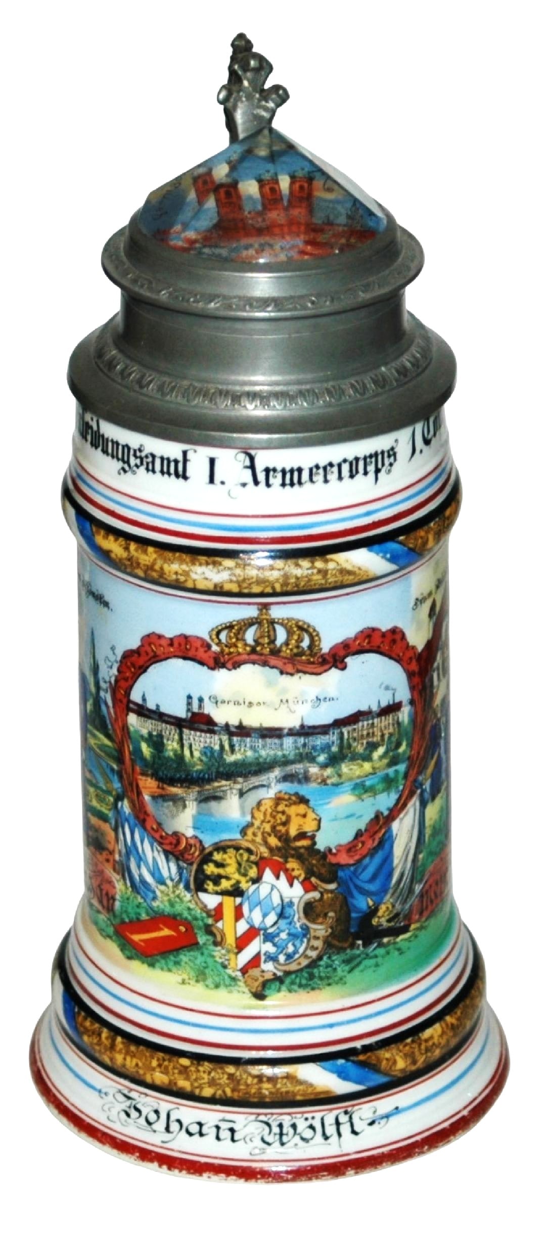 Regimental Armeecorps Stein w Prism Lid (1 of 5)