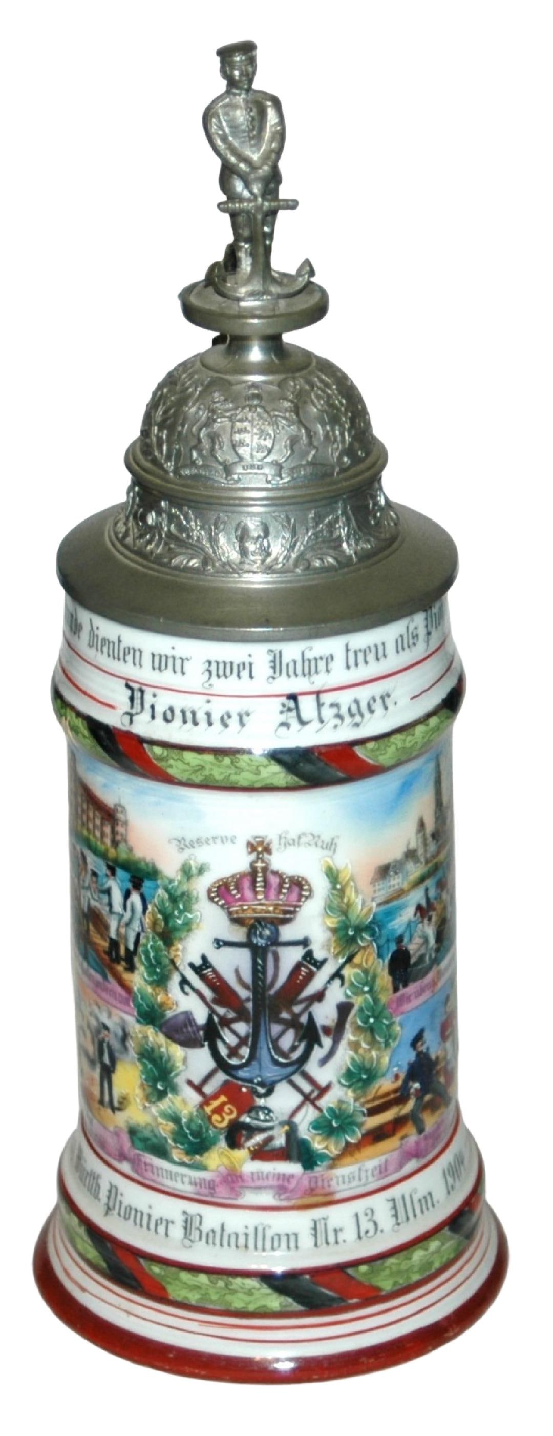 Regimental Pionier Nr 13 Stein  w 4 Side Scenes (1 of 4)