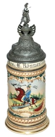 Regimental Hussar No 16 Large Rider Scene Stein