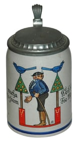 Franz Ringer Alpine Man Trees & Birds Stein