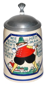 Franz Ringer Man w Balloon Pants &Red Jacket Stein