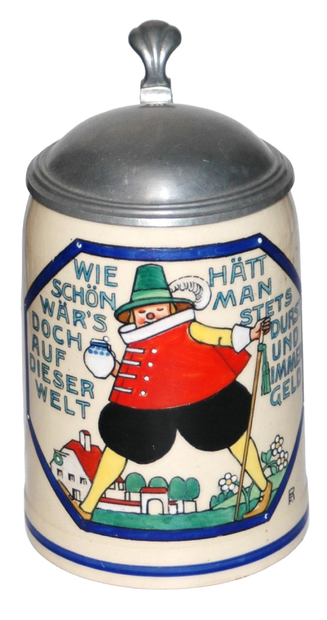 Franz Ringer Man w Balloon Pants &Red Jacket Stein (1 of 3)