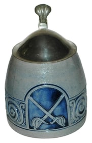 Art Nouveau Floral & Crossed Swords Stein