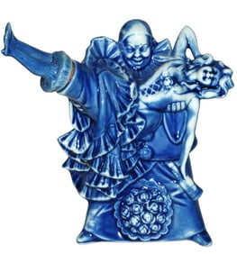 Clown w Woman S&V Character Decanter Bottle