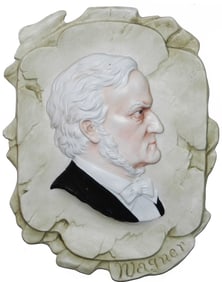 Rare Bohne Relief Plaque Composer Richard Wagner