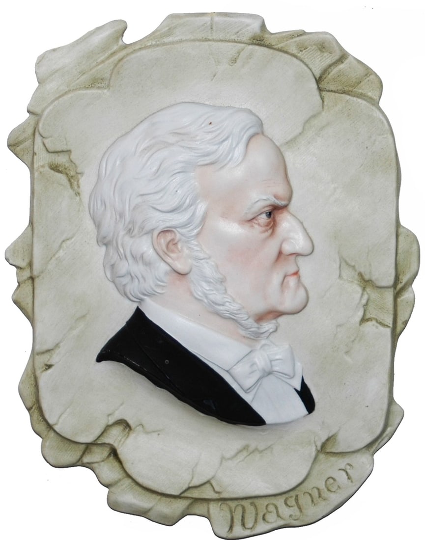 Rare Bohne Relief Plaque Composer Richard Wagner (1 of 2)