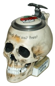 Bohne Skull on Book Dueling Fraternal Student Lid