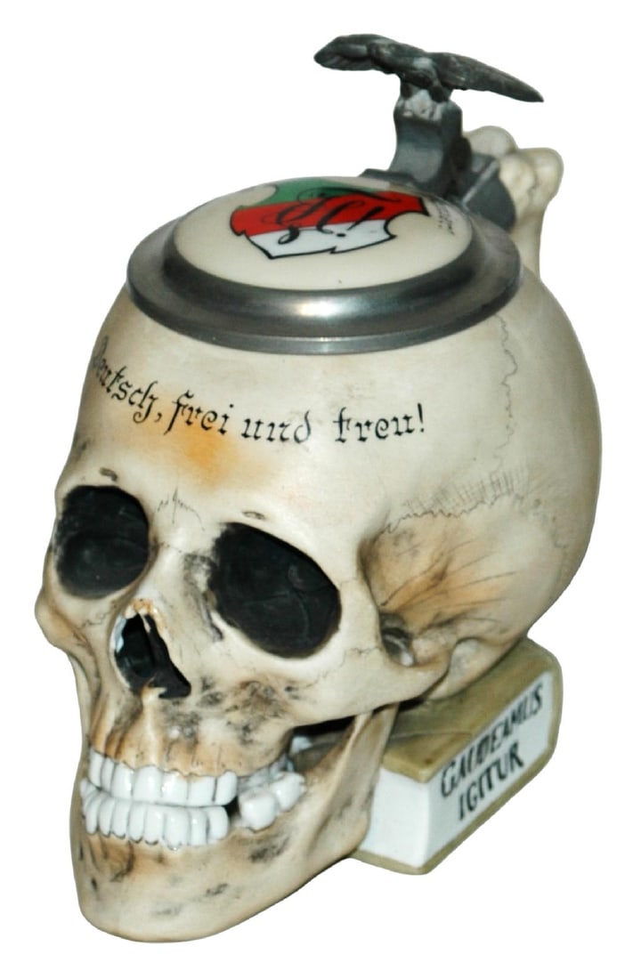 Bohne Skull on Book Dueling Fraternal Student Lid (1 of 4)