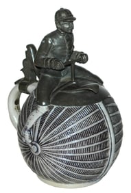 High Wheel Bicycle w Detailed Rider Figural Lid