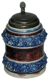 3/4L Westerwald Lion Mask c.1690 Stoneware Stein