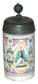 1L Dresden Castle & Floral Double Strap Stein