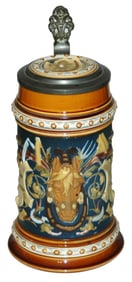 Mettlach Horse Farming Tools & Verse Stein