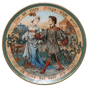 Mettlach Royals Walking w Castle 17" Plaque