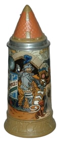 1L Schlitt Knight at Castle Party w Roof Lid Stein