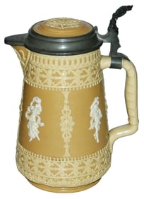 Mettlach 1-1/4L Panels of Women Harvesting Stein