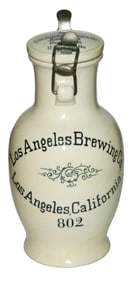 Mettlach Unusual Beer Growler Advertising Bottle